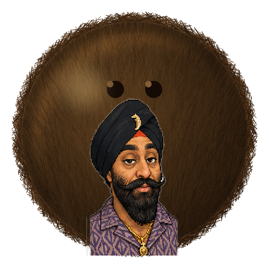 Coconut Dash — the character on a coconut